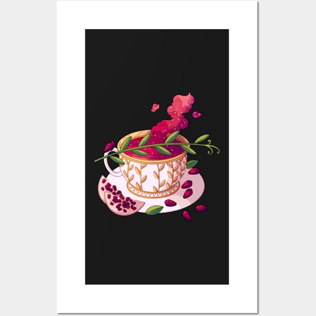 Pomegranate Tea Wall Art by MidnightTeashop